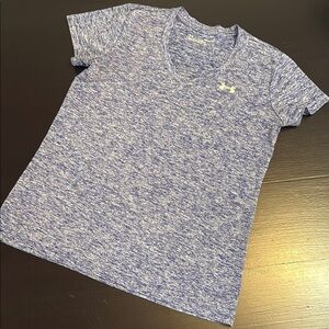 Under Armour Heathered Blue V-Neck Tee